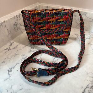 Vintage 1990's CEM Multicolor Woven Crossbody Bag